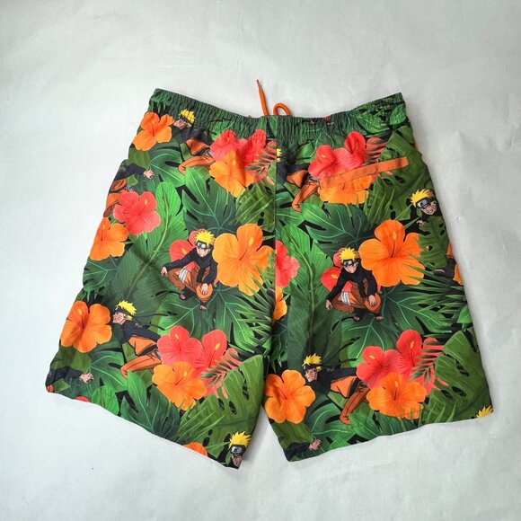 Naruto Mens Trunks Swim ShortsMulticolor Floral Drawstring Pockets medium - Picture 2 of 6
